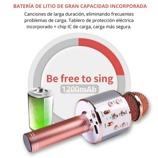 PARLANTE, MICROFONO KARAOKE V6 PARA NIÑOS
