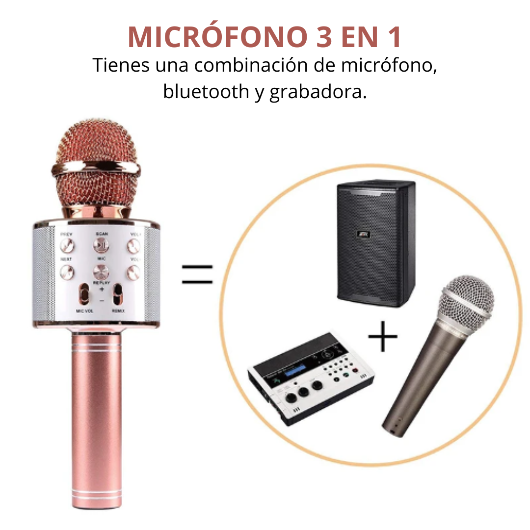 PARLANTE, MICROFONO KARAOKE V6 PARA NIÑOS